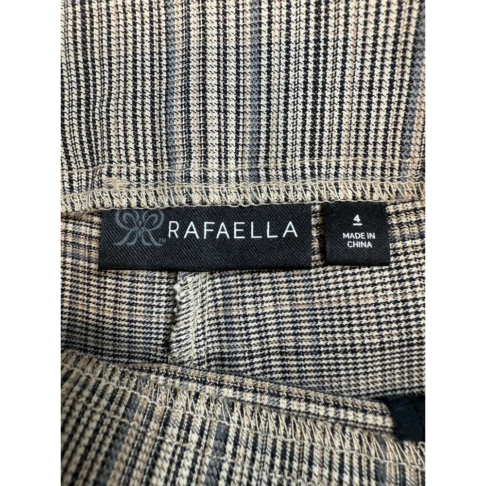 Rafaella Pants Womens 4 Taupe Plaid Pull On Stretch Ankle Career Trousers Pocket - Picture 7 of 10